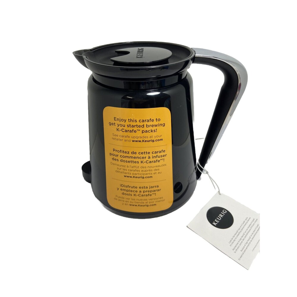 Keurig 2.0 Carafe Black With Silver Chrome Handle 32 Ounce NWT